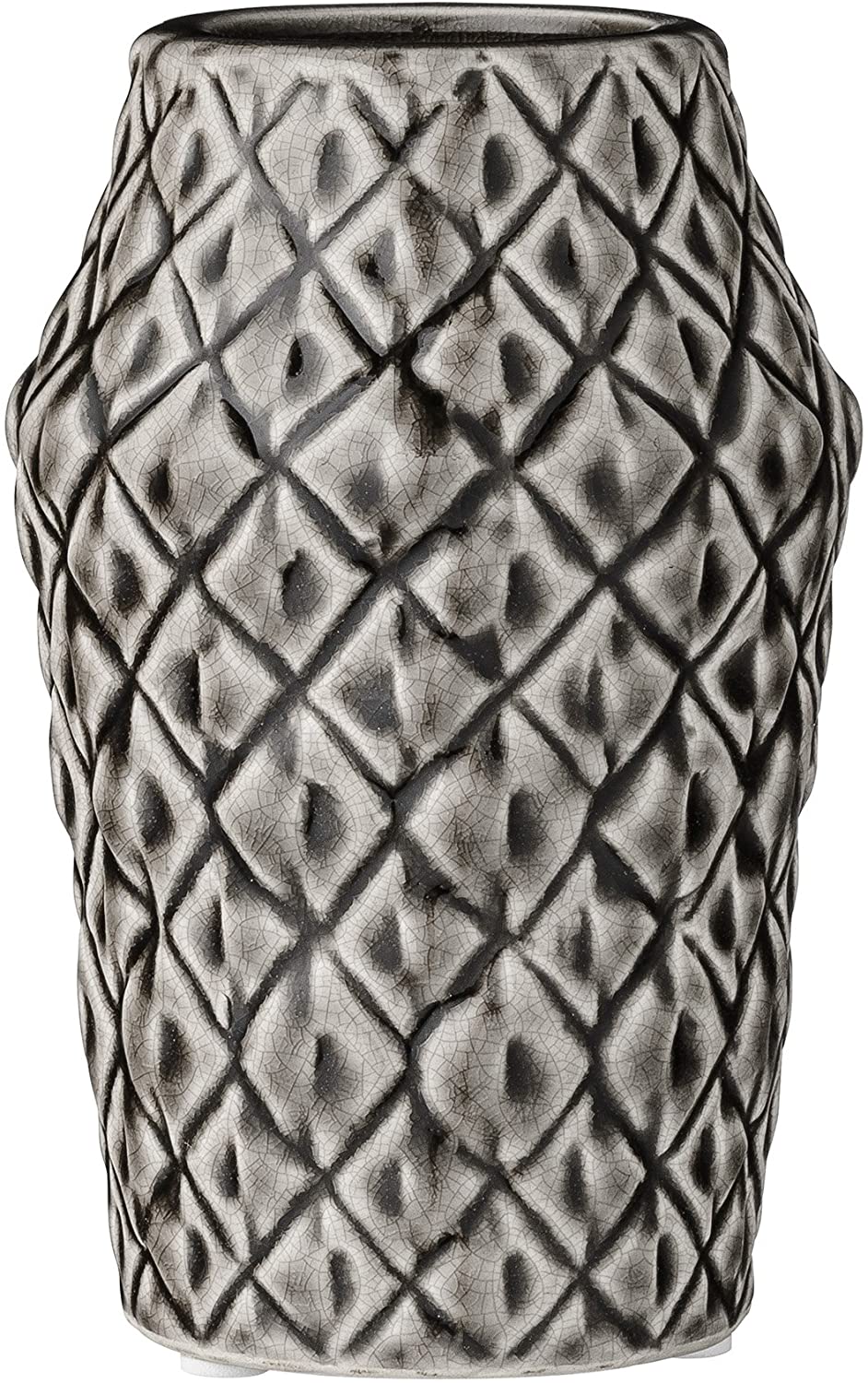 Bloomingville Square Structure Cool Grey Ceramic Vase ø9,5xh15 cm