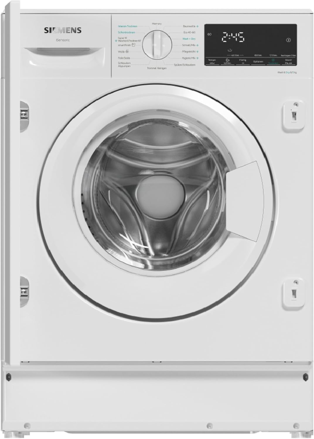 Siemens WK14D490 iQ500 Built-in Washer Dryer, 60 cm Wide, 8 kg Wash, 5 kg Drying, AutoDry Technology, Gentle and Precise Drying, SpeedPack L - Wash and Dry in Just 60 Minutes