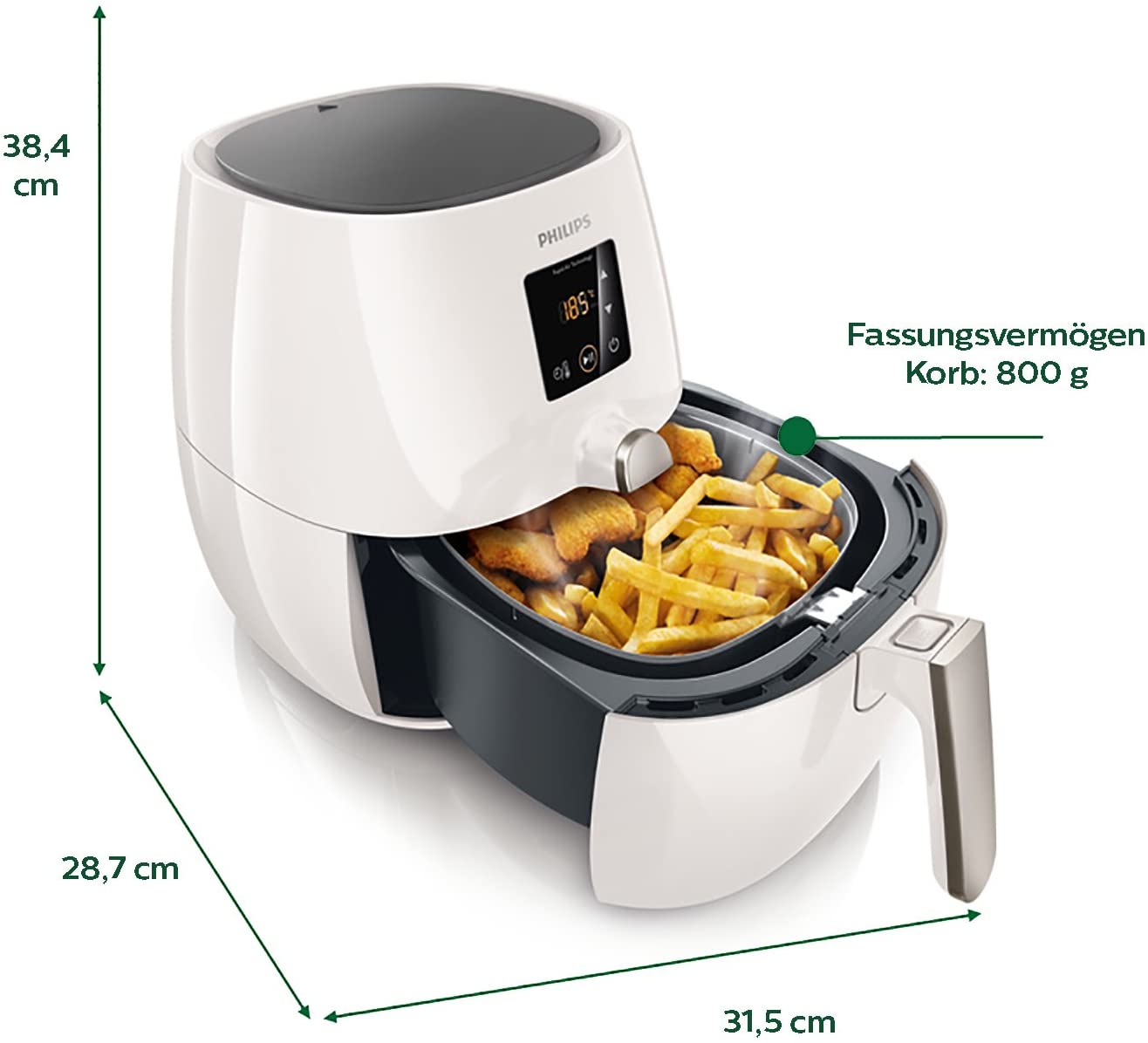 Philips HD9238/54 Airfryer Hot Air Fryer, White, white