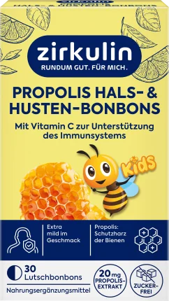 Zirkulin Propolis Throat & Cough Sweets Kids 30 pcs, 45 g