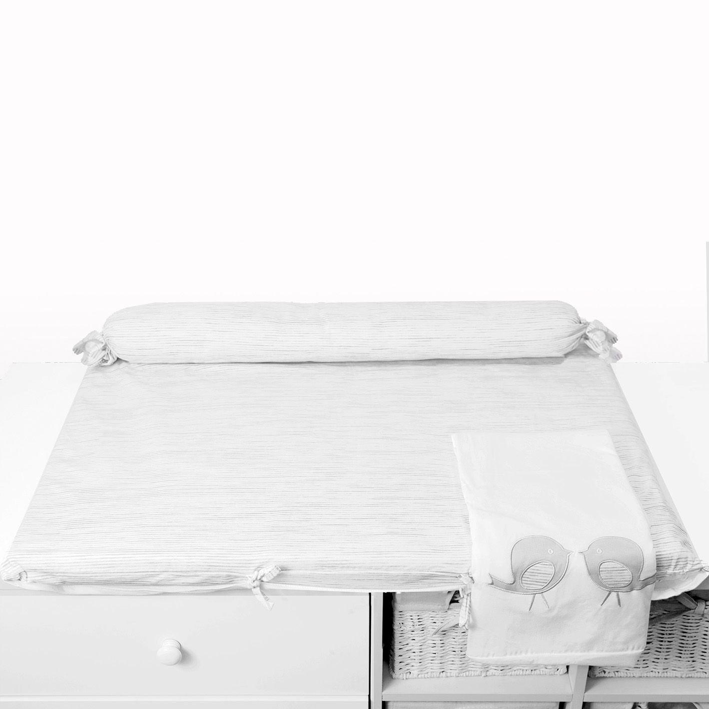 ToTs by Smartrike 250-109 Classic Changing Mat with Extra Neck Roll 100% Cotton Jersey Cover 80 x 58 x 4 cm Pink Melange