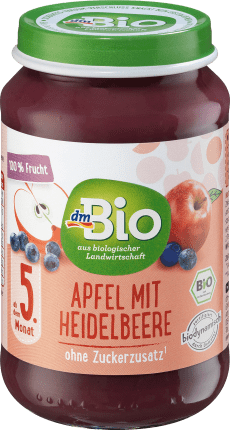 dmBio Apple with blueberry from the 5th month, Demeter, 190 g