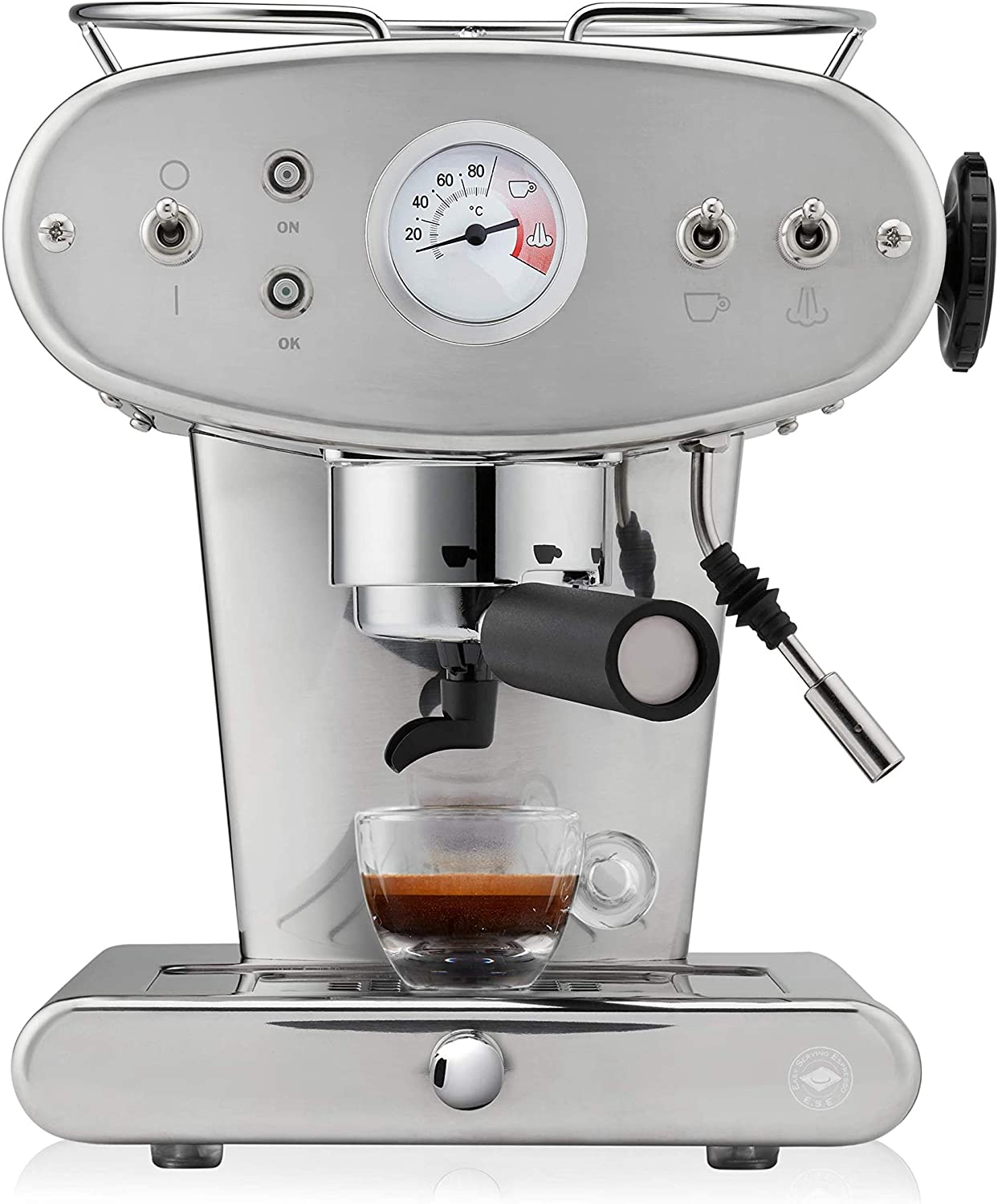 Francis illy coffee, E.S.E. pads coffee machine X1 trio, stainless steel.