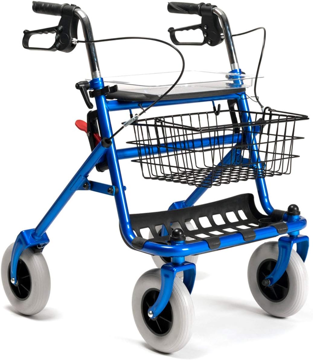 FabaCare 286i Standard Rollator with Basket and Tray, Blue