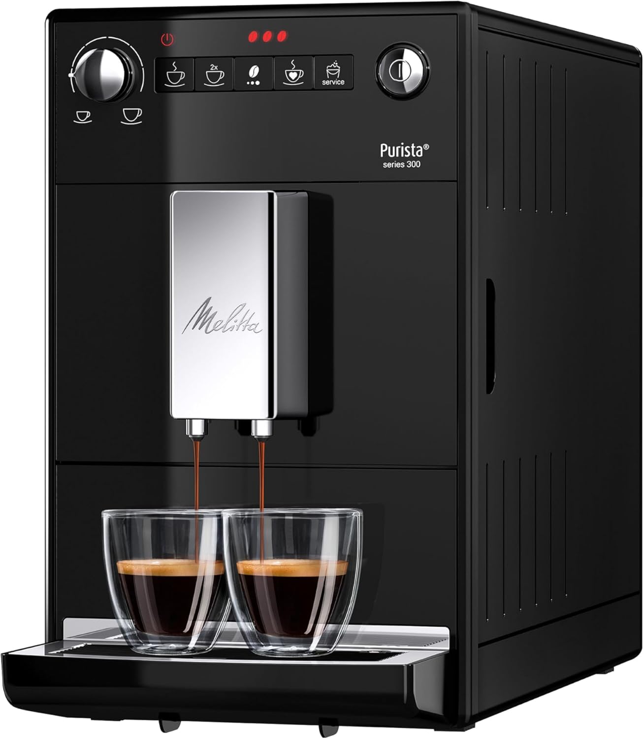 Melitta Purista F 230-102 Fully Automatic Coffee Machine with Whisper-Quiet Cone Grinder, Coffee machine, Black
