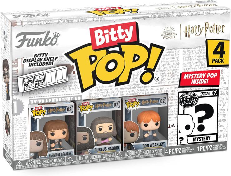 Funko Bitty Pop! Harry Potter - Hermione Granger™, Rubeus Hagrid™, Ron Weasley™ and a Surprise Mini Figure - 0.9 inch (2.2 cm) - Hermione Collectible - Gift Idea Party Bag Stocking