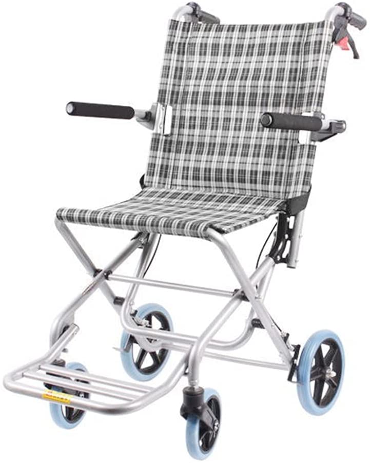 Rolling Walkers Foldable Rollator, Wheelchair with Handbrake and Quick Release Rear Wheel, Lightweight Children\'s Wheelchair for Adults (Colour: B, Size: 88 x 74 x 52 cm)
