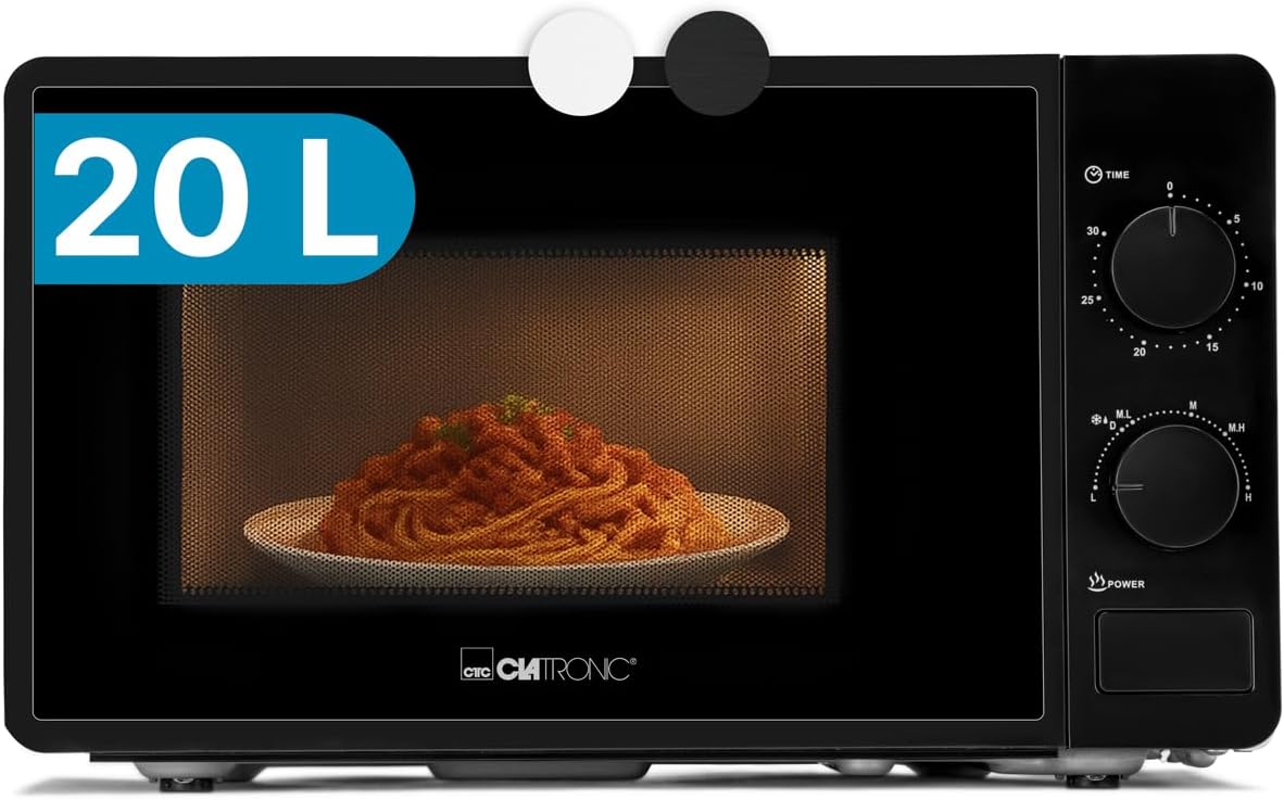 Clatronic® Microwave | 700 watts | 6 levels | 20 Liter Cooking Chamber | 360° turntable | Timer with End Signal | Microwave | Microwave | MW 791 Black