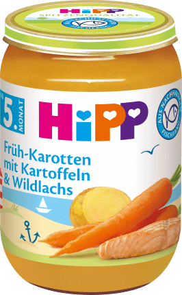 HiPP Early menu-carrots with potatoes & wild salmon from the 5th month, 190 g