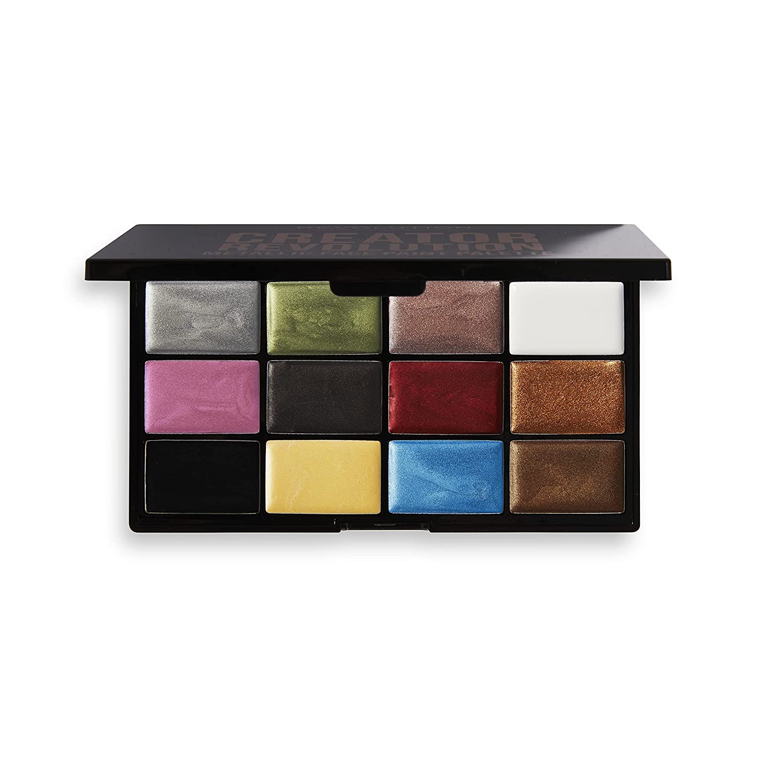 revolution Makeup Revolution, Creator SFX Metallic Face Paint Palette, Special Effects Makeup, 12 Shades, 150 g, ‎metallic