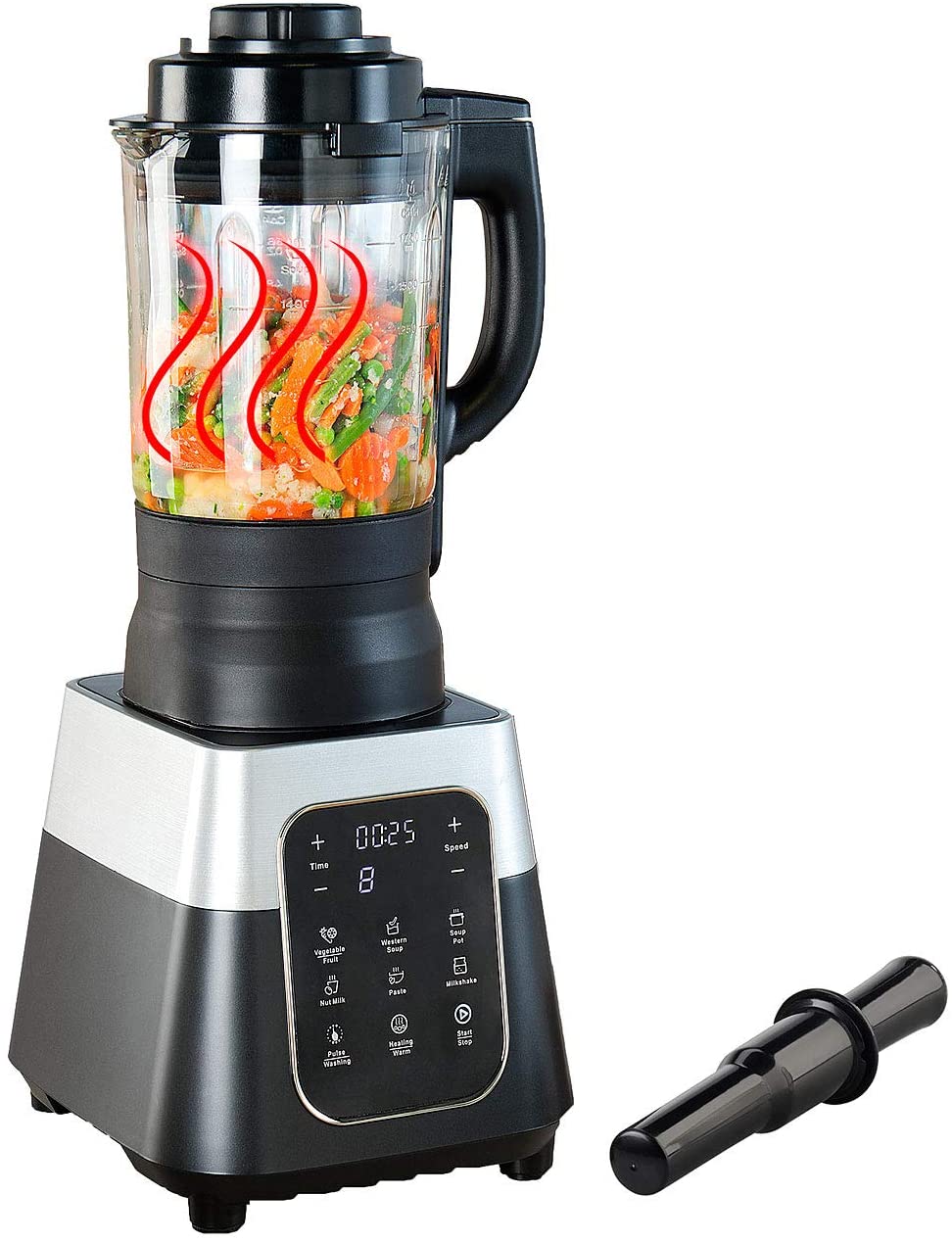 Rosenstein & Söhne Soy Maker Professional Stand Mixer with Heat Function Touch Buttons 1.75 L 1500 W (High-Performance Blender)