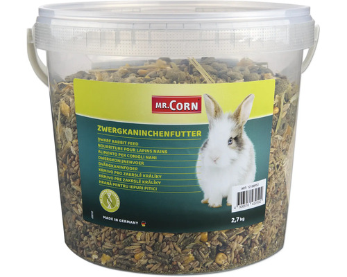 Mr. Corn rodent food for dwarf rabbits, 2.7 kg bucket, non-GMO