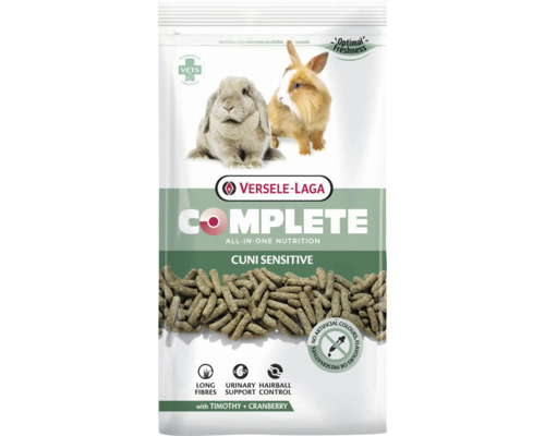 Rodent food VERSELE-LAGA Complete Cuni Sensitive 1.75 kg 100% extruded, grain-free food. Especially for sensitive, less active or older rabbits in a fresh bag