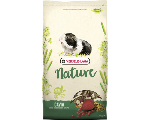 Rodent food VERSELE-LAGA Nature Cavia 2.3 kg complete, grain-free, raw fiber-rich food with essential vitamin C for guinea pigs in a fresh bag
