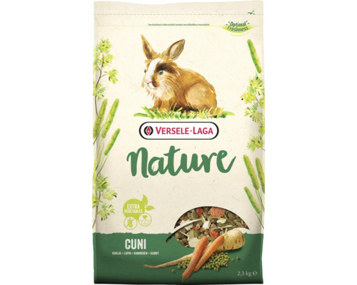 Rodent food VERSELE-LAGA Nature Cuni 2.3 kg complete, grain-free, raw fiber-rich food with essential vitamin C for guinea pigs in a fresh bag
