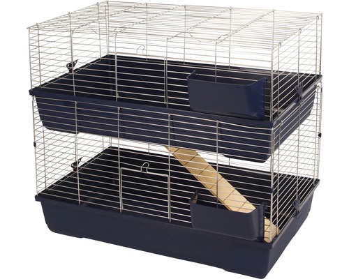 Kerbl Rodent cage Maxi Baldo Twin including hay rack 100 x 53 x 86 cm blue