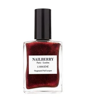 Nailberry Very Merry Merlot, Pearlised burgundy noir