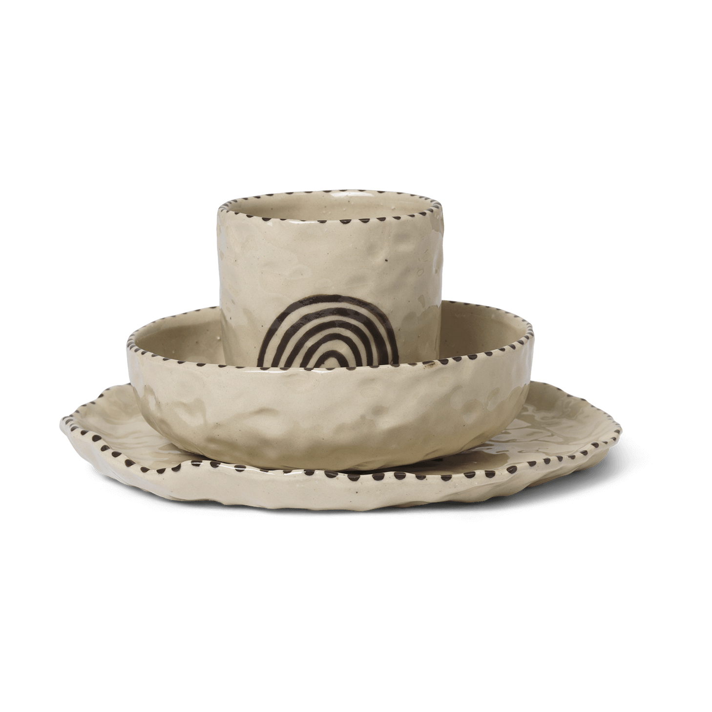 Ferm Living Naive children's tableware set, 3 pieces