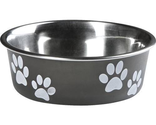 Karlie Bowl Ascar with paws 300 ml black