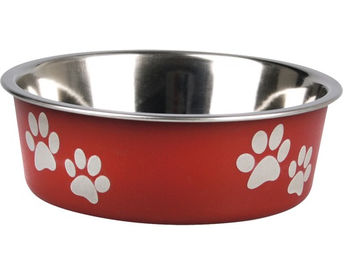 Karlie Bowl Ascar with paws 800 ml dark red