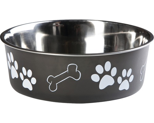 Karlie Bowl Ascar with paws 800 ml black