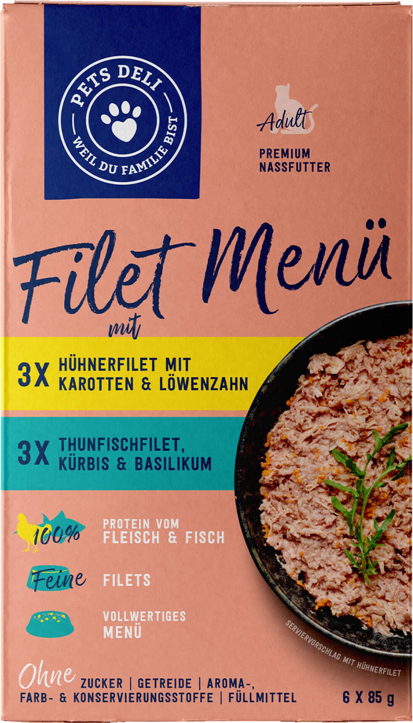Pets Deli Wet food multipack fillet menu chicken fillet & tuna fillet for cats