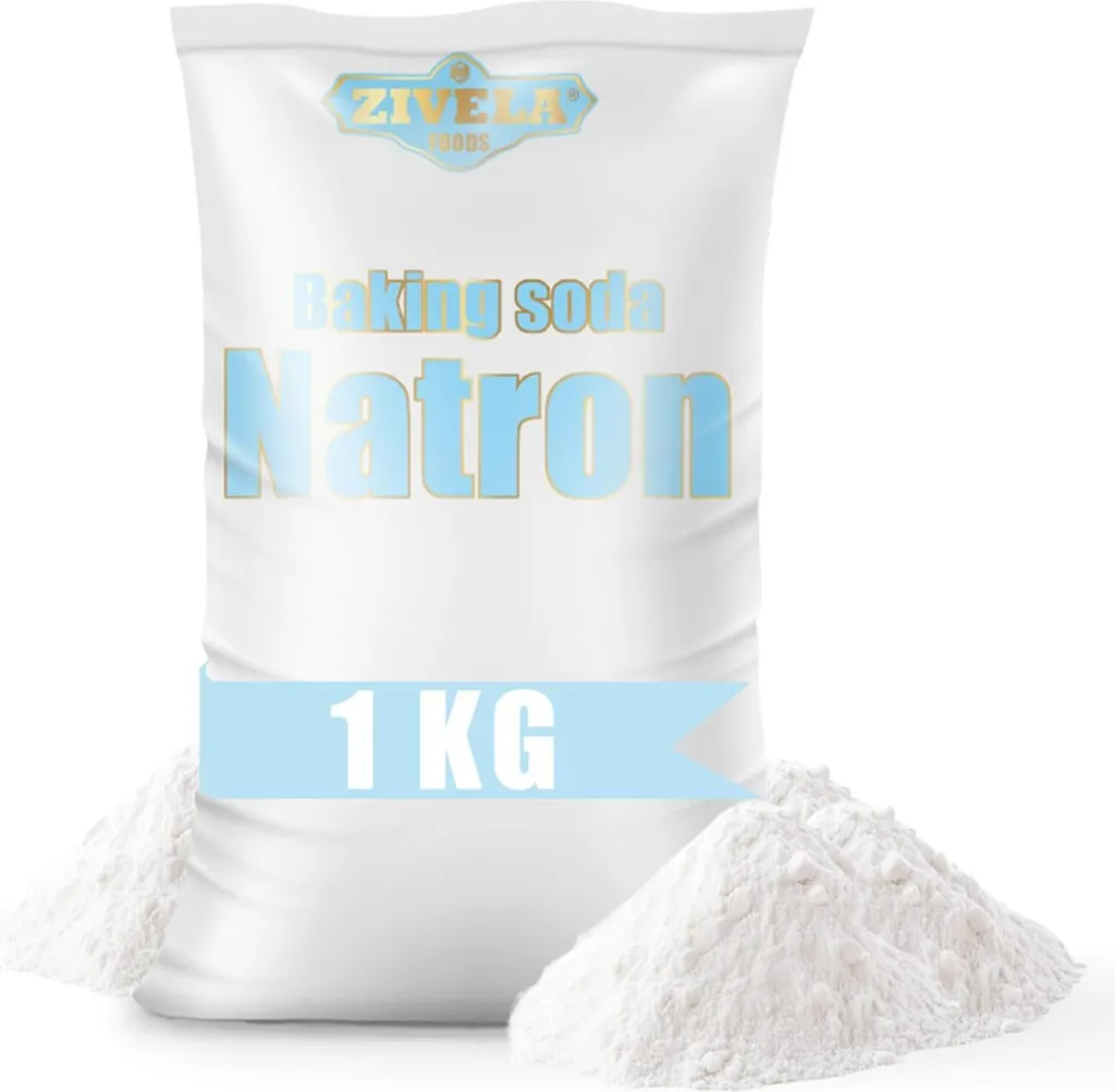 Zivela Baking soda powder, 1000g | Sodium bicarbonate, sodium salt | 1kg baking soda E500, 100% pure, food grade