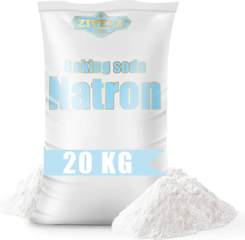 Zivela Baking soda powder, 20kg | Sodium bicarbonate, sodium salt | 4x 5kg baking soda E500, 100% pure, food grade