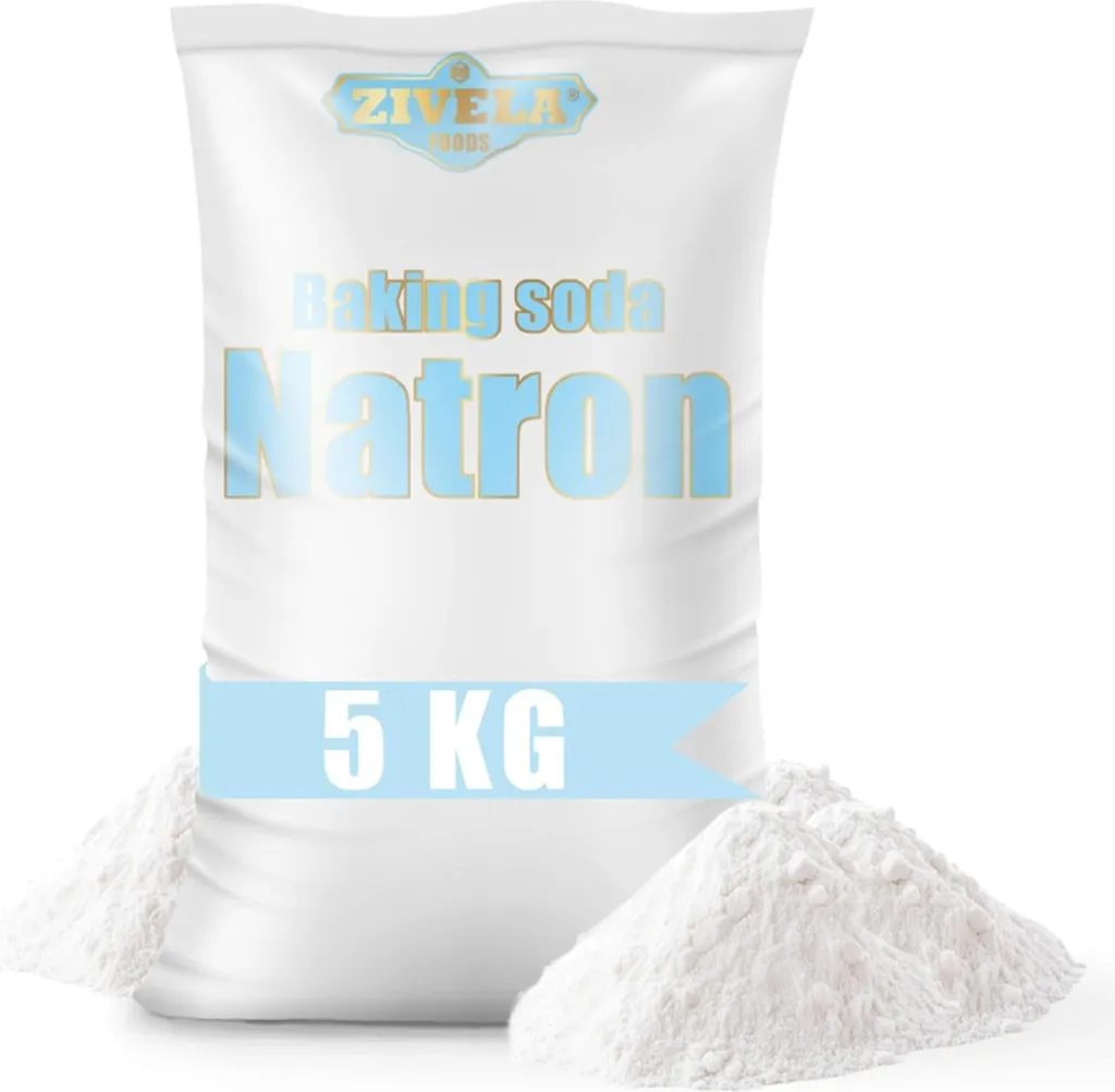 Zivela Baking soda powder, 5kg | Sodium bicarbonate, sodium salt | 5000g baking soda E500, 100% pure, food grade