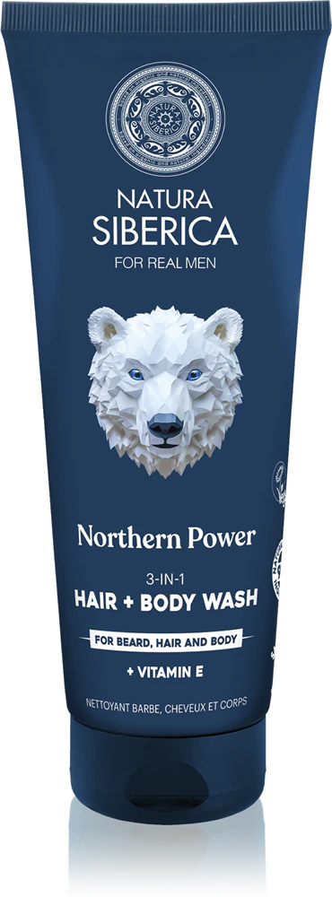 Natura Siberica Arctic Wild Northern Power Wash Gel for Hair, Beard and Body
