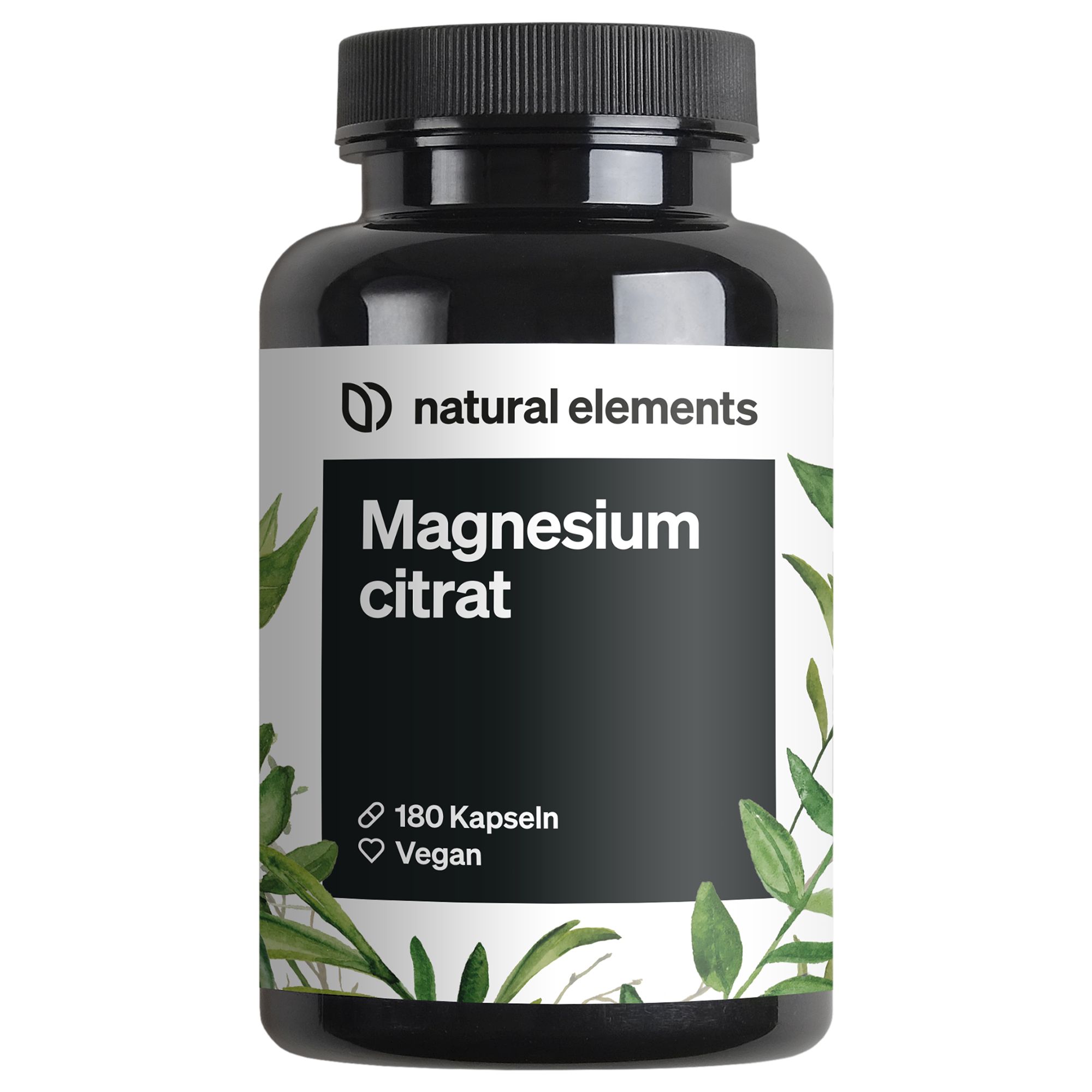 natural elements Magnesium Citrate – 360mg elemental magnesium per daily dose – 180 capsules 160 g