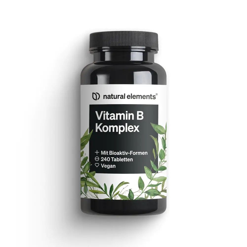 natural elements Vitamin B Complex – 240 tablets – with 8 essential B vitamins & cofactors 60 g