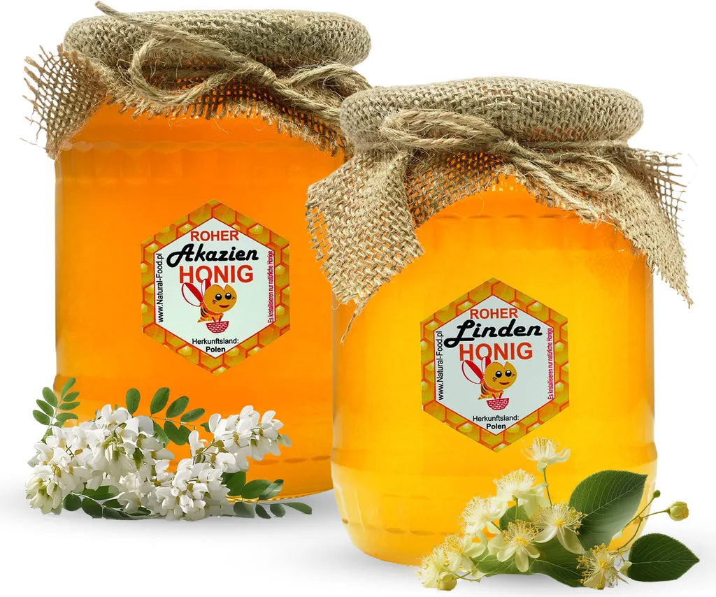 Natural Food RAW HONEY direct from the beekeeper | ACACIA LINDEN | Raw, natural, very healthy, without additives. Unfiltered, not spun, or heated | 2.2 KG