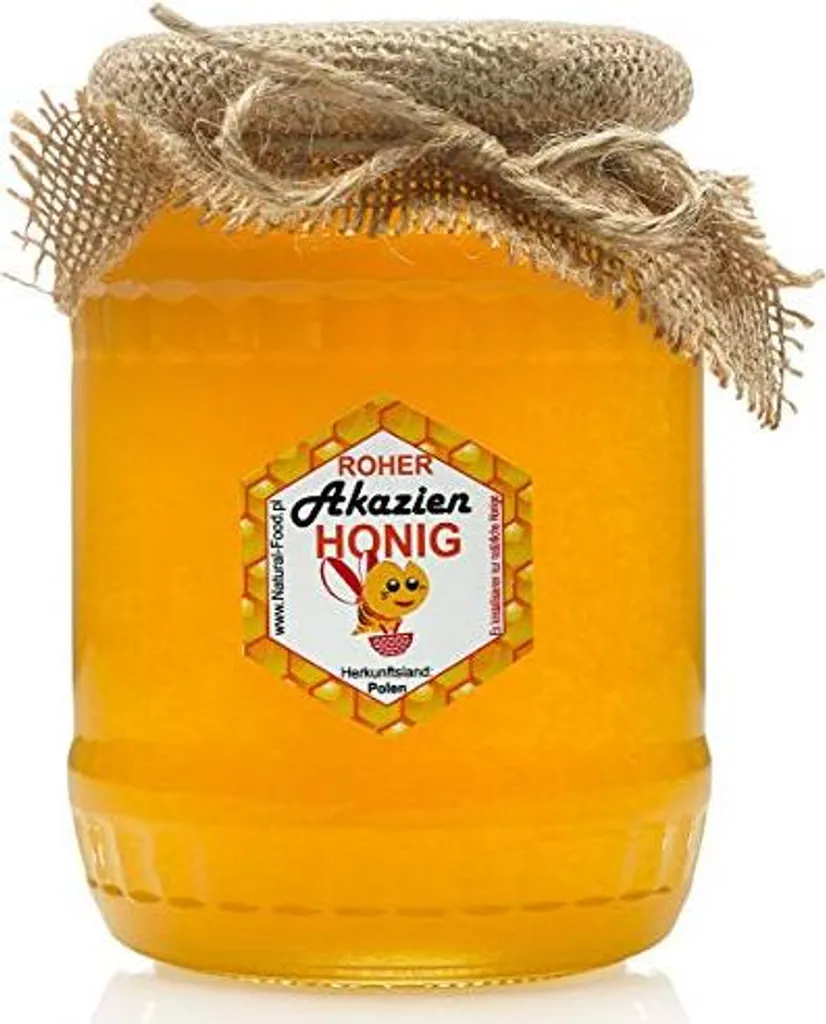 Natural Food - Raw Honey - Natural. Untreated, Unfiltered, Unspun - from Europe, no additives - Acacia Honey - 1 x 1.1 kg