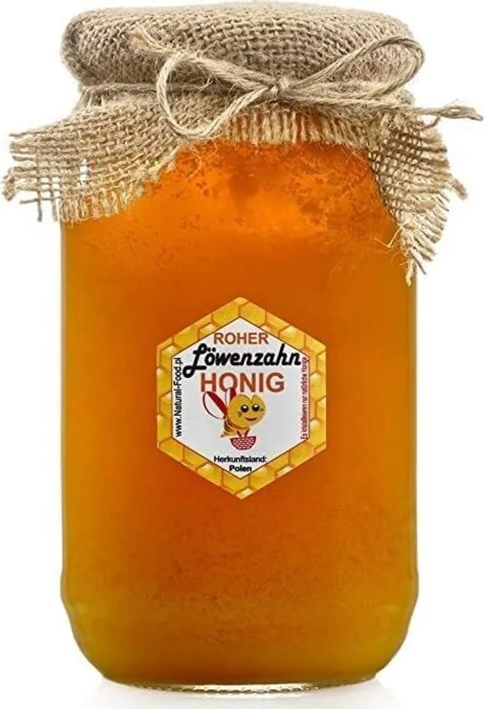 Natural Food - Raw Honey - Natural. Untreated, Unfiltered, Unspun - from Europe, no additives - Dandelion Honey - 1 x 1.1 kg