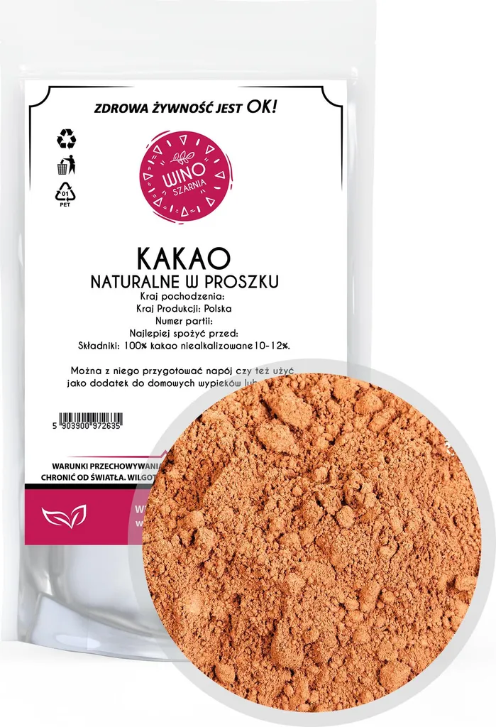Winoszarnia NATURAL Cocoa Powder 500g non-alkalined 500g
