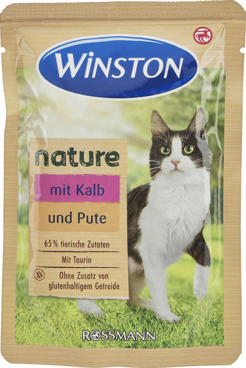 Winston nature cat food with calf and turkey