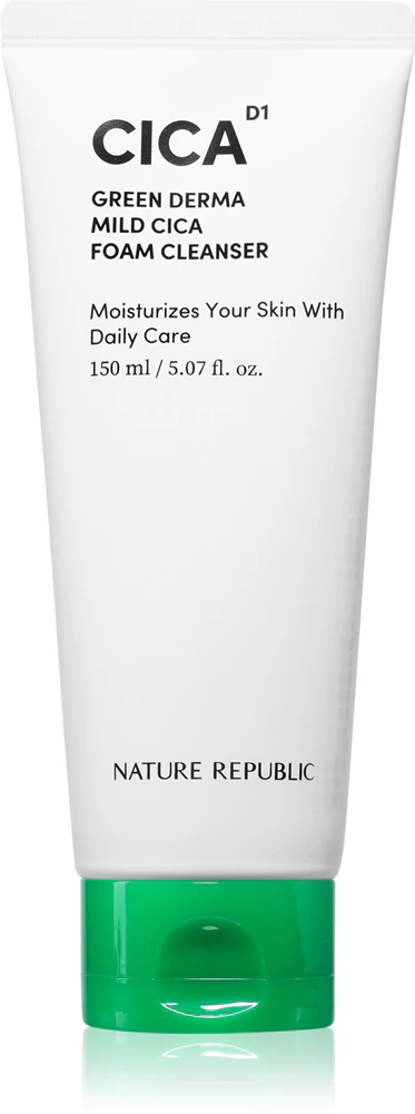 NATURE REPUBLIC Green Derma Mild Cica Foam Cleanser soothing facial foam for oily and problematic skin