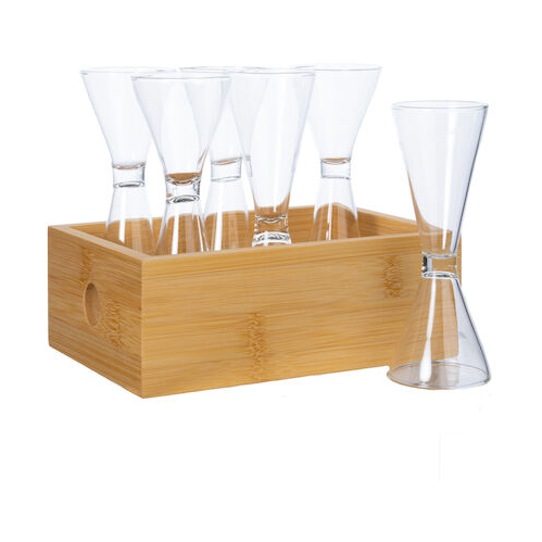 Sagaform Nature shot glasses in bamboo box, pack of 6, 4 cl