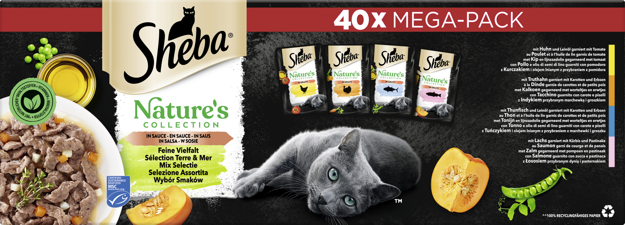 Sheba Natures Collection in Sauce Fine Variety Mega Pack