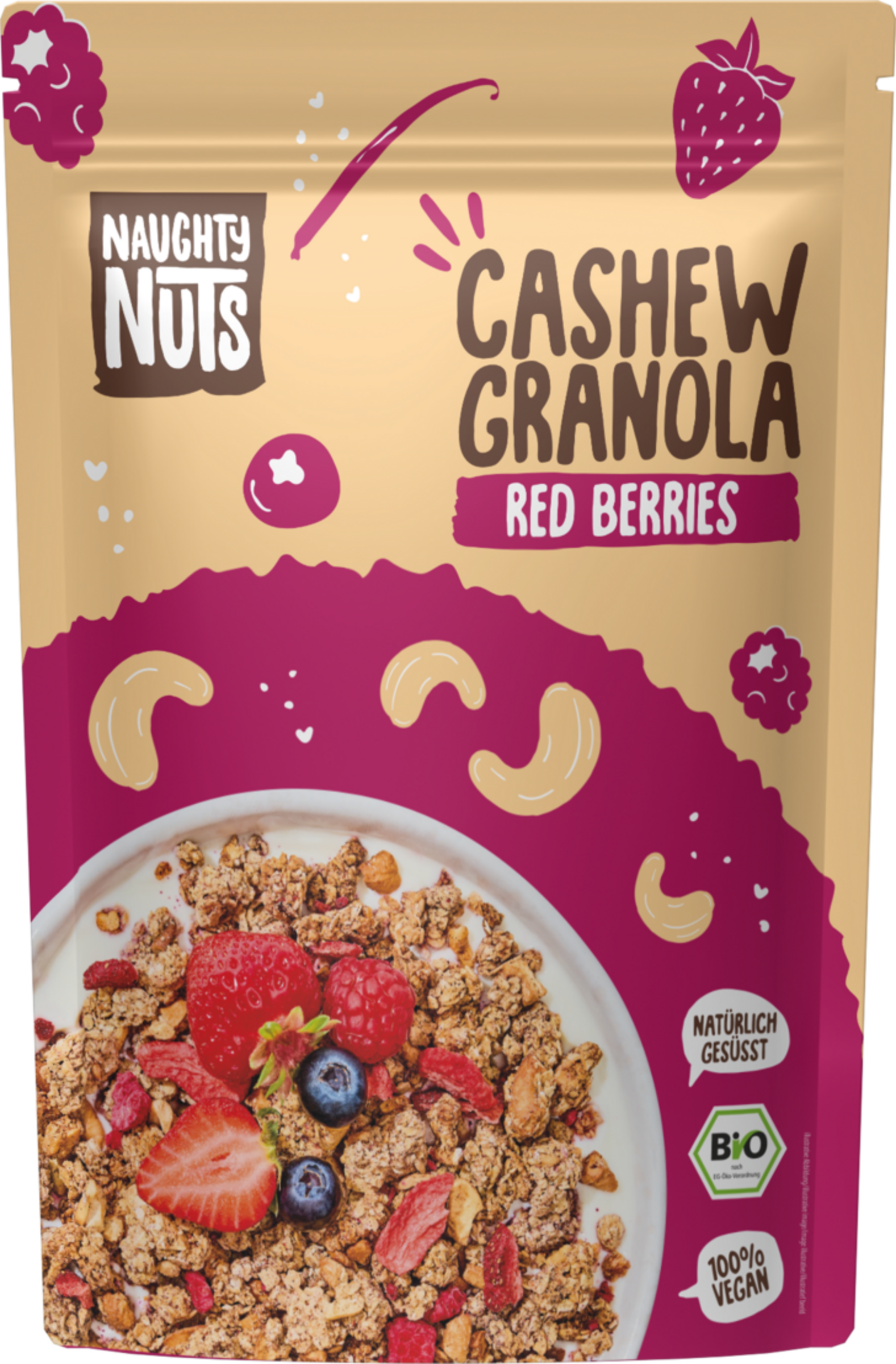 Naughty Nuts Organic Cashew Granola Red Berries 300g