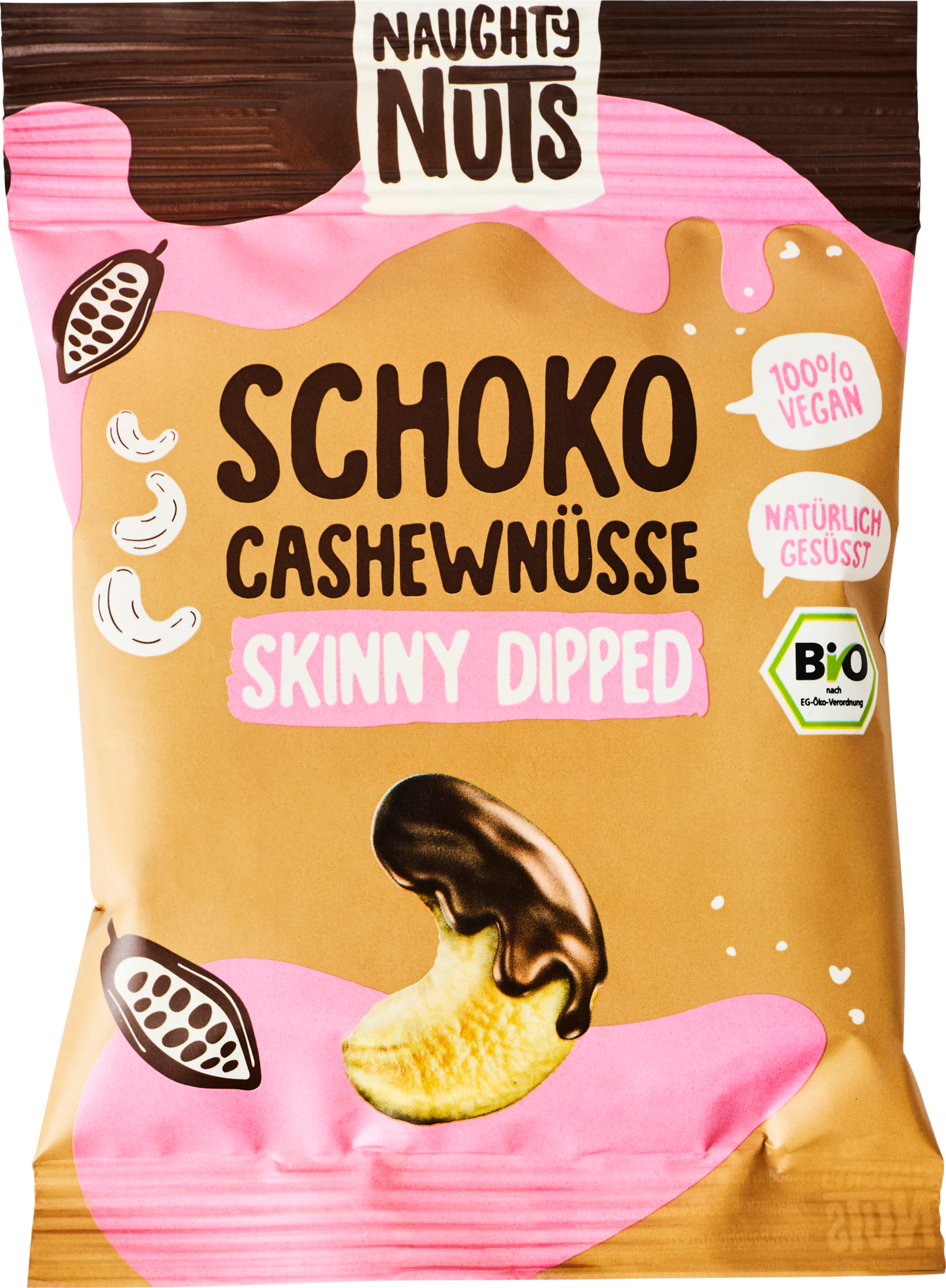 Naughty Nuts Organic Chocolate Cashews Skinny Dipped 40g