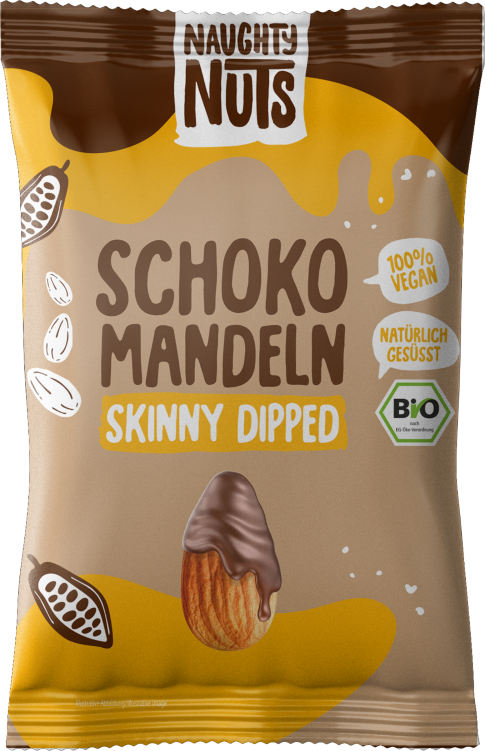 Naughty Nuts Organic Chocolate Almond Skinny Dipped 40g