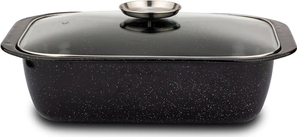 NAVA Round Enamel Frying Pan with Lid - 7l