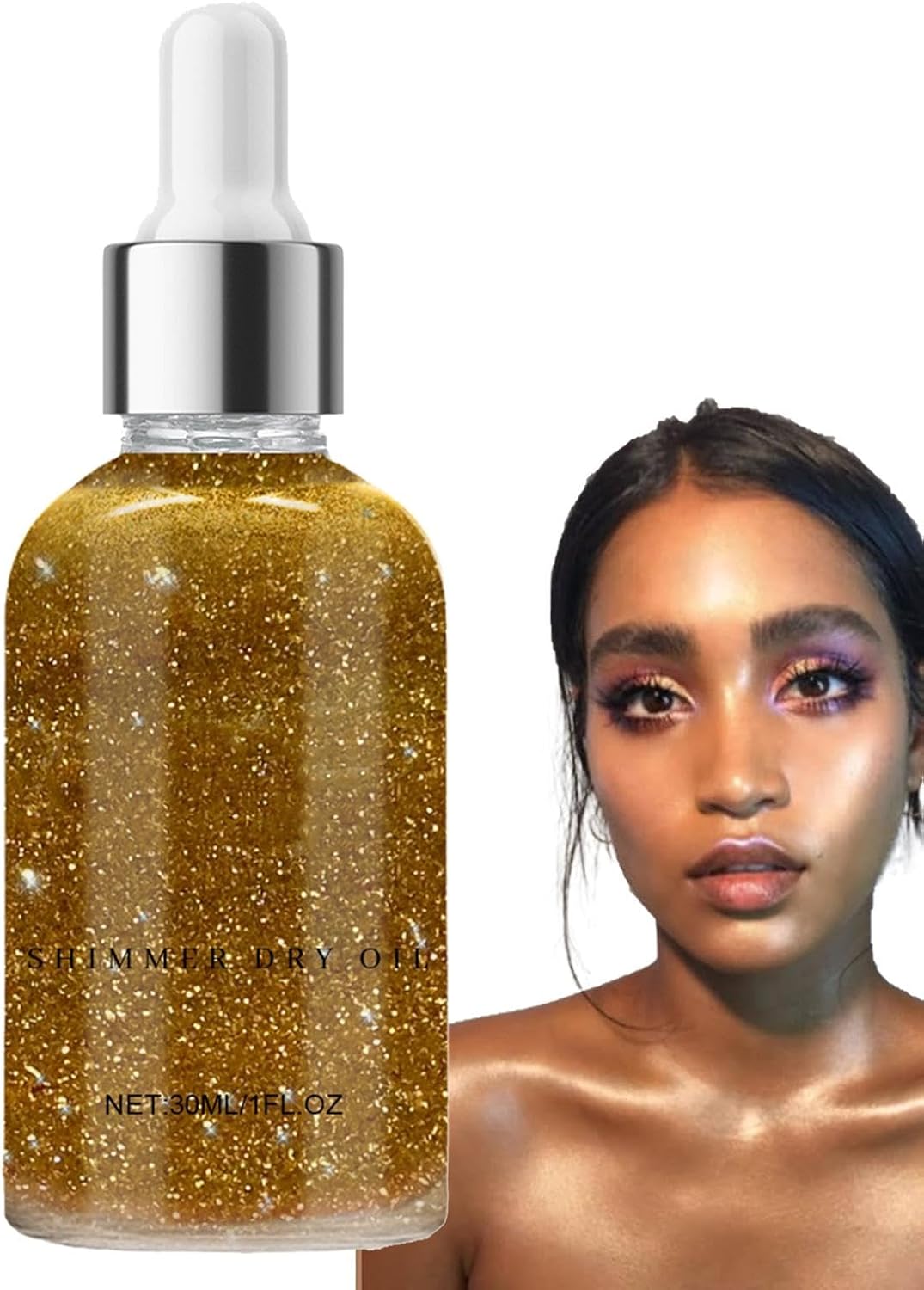 Generic Body Oil Highlighter Body Oil Glitter Body Oil Shine Body Oil Body Makeup Ingredients for Body Shiny Glitter Face Shoulder Eyes Legs