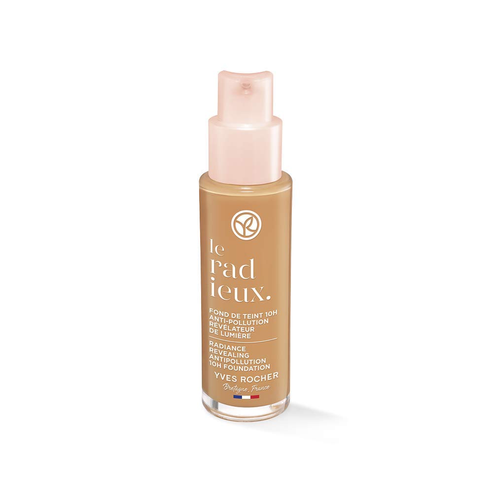Yves Rocher COULEURS NATURE Foundation 10h Radiance & Anti-Pollution - Doré 250, 1 x Pump Bottle 30 ml, ‎gold