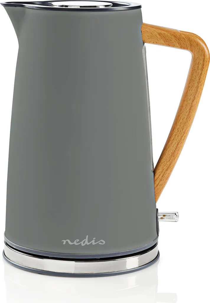 Nedis KAWK510EGY - 1.7 l - 2200 W - Grey - Stainless Steel - Water Level Indicator - Wireless