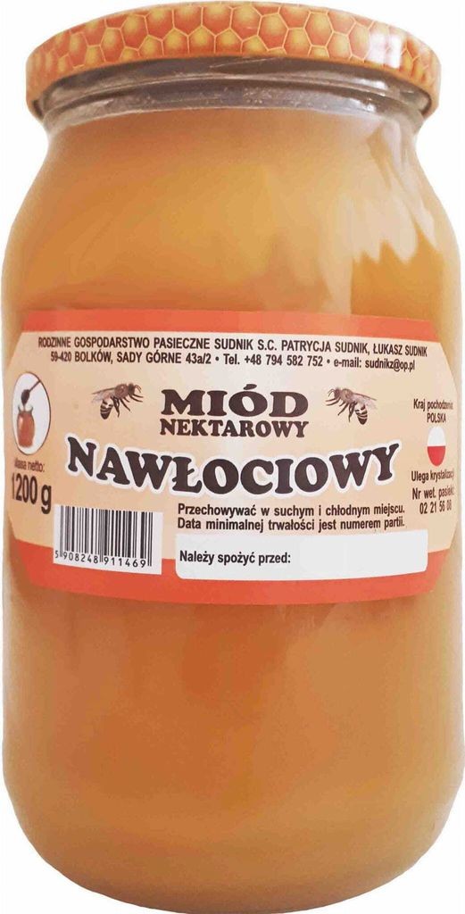 RODZINNE GOSPODARSTWO PASIECZNE SUDNIK Nectar Goldenrod Honey 1200 g Rodzinna Pasieka Sudnik