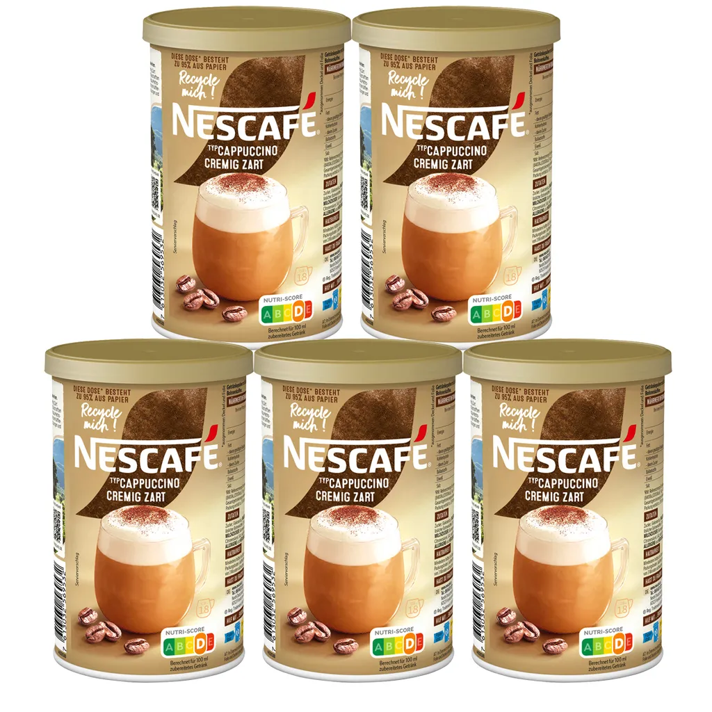 Nestlé Nescafe Cappuccino creamy taste with ground coffee 250g 5-pack 1250g