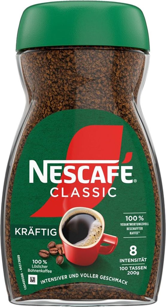 Nestlé NESCAFÉ Classic Strong, instant coffee made from dark roasted coffee beans (1 x 200g)